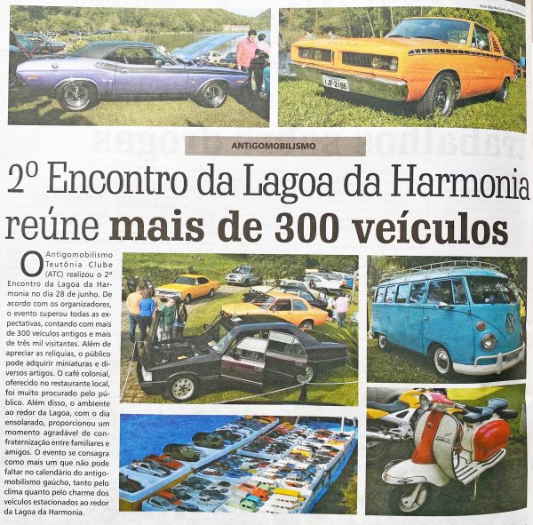 Há 10 anos: Lagoa da Harmonia sediava encontro de veículos antigos