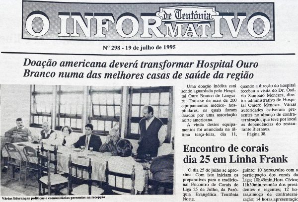 Há 30 anos: doação norte-americana tornava o HOB referência em saúde na região