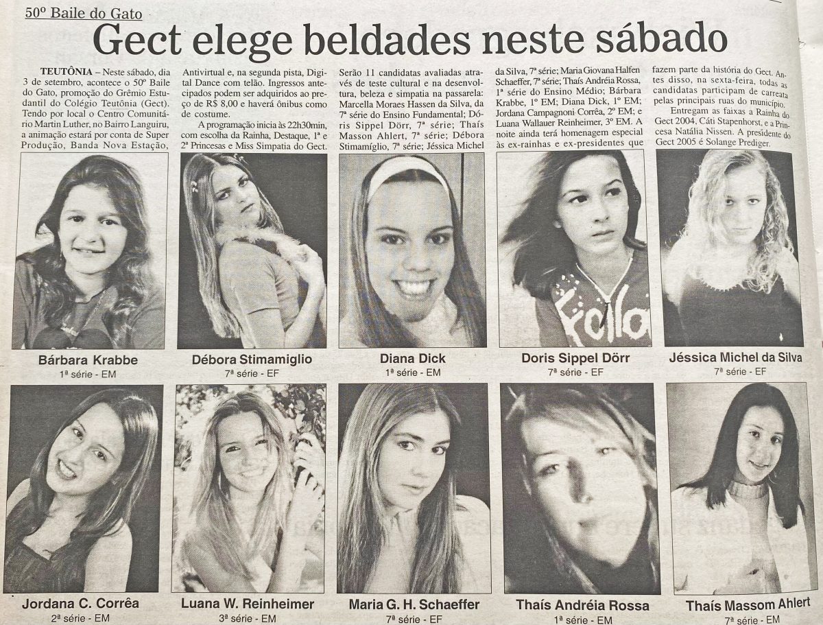 Há 20 anos: Gect coroava novas representantes no Baile do Gato