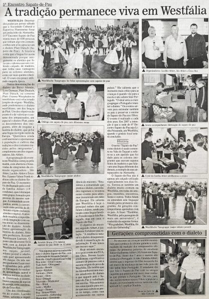 Há 20 anos: Encontro do Sapato-de-Pau reunia 600 pessoas em Westfália