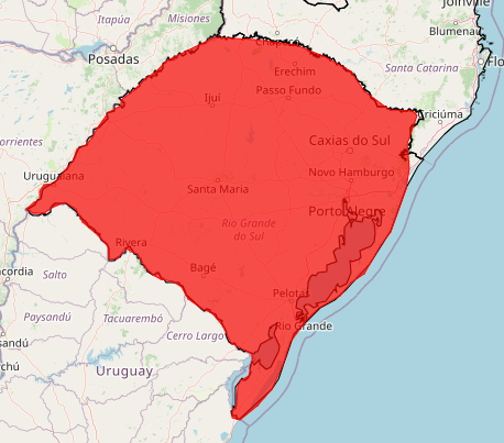 Inmet emite alerta vermelho para tempestades em todo o RS