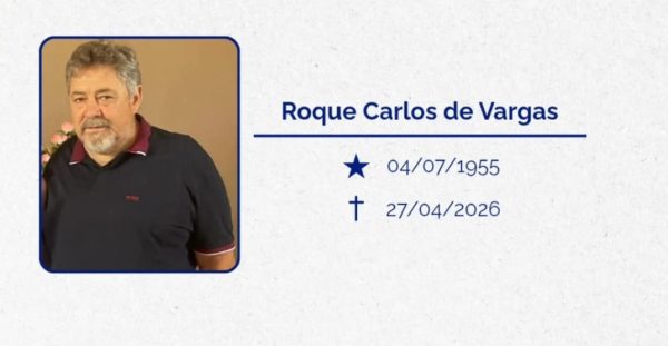 Morre o ex-vereador e ex-vice-prefeito de Fazenda Vilanova, Roque Carlos de Vargas