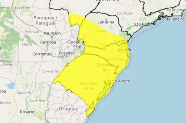 RS tem alerta de temporais até segunda-feira