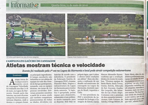 Há 10 anos: Lagoa da Harmonia recebia etapa estadual de canoagem