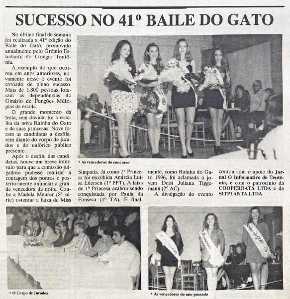 Há 30 anos: 41º Baile do Gato elegia nova corte