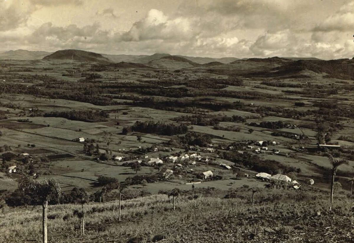 O território do atual Bairro Languiru em 1935. Na época, distrito de Estrela e denominado "Pinheiro Machado". Foto: Divulgação