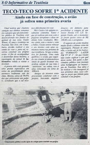 Há 30 anos: “aeronave artesanal” gerava expectativa