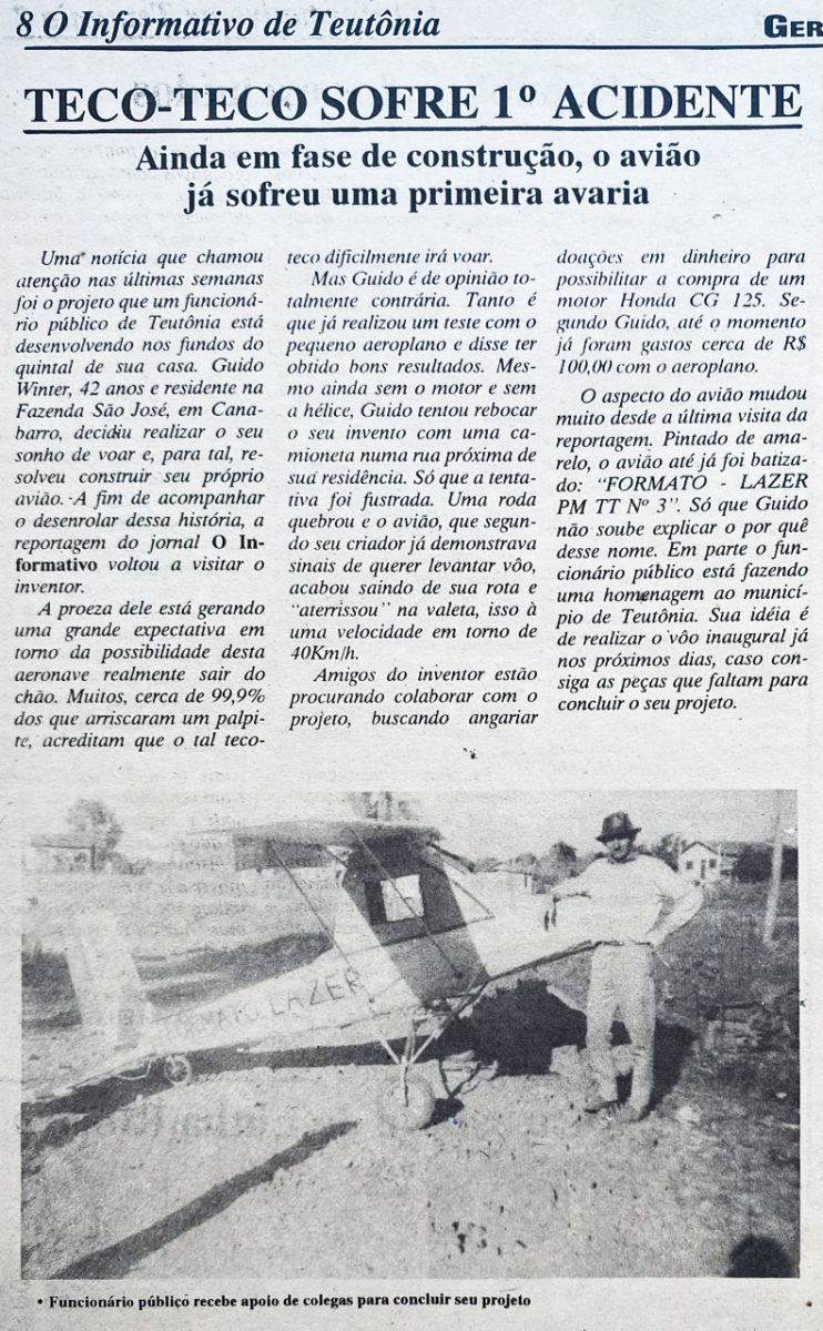 Há 30 anos: “aeronave artesanal” gerava expectativa