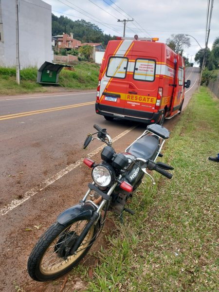 Colisão entre carro e moto deixa motociclista ferido em Teutônia