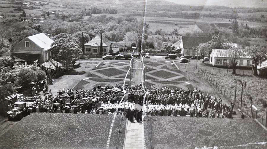 Centenário da imigração alemã, celebrado em 25 de julho de 1924, abriu caminho para a instituição do Dia do Colono no Rio Grande do Sul. Na foto, a festa na praça do Bairro Teutônia | Crédito: Museu Municipal Henrique Üebel/Reprodução