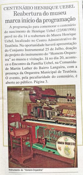 Há 20 anos: Teutônia celebrava o centenário de Henrique Uebel